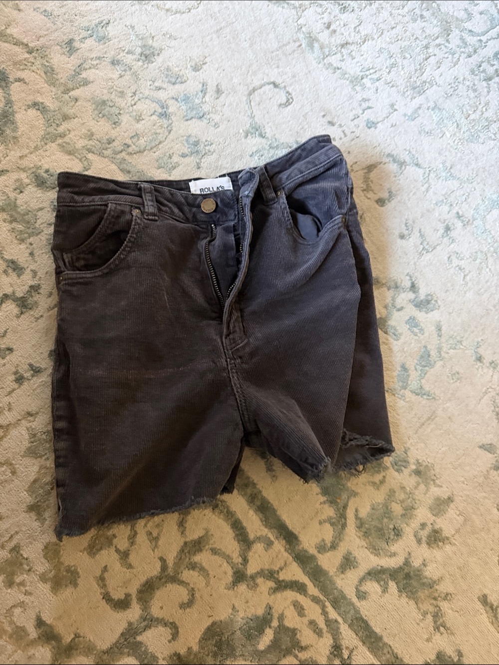 ROLLA'S Black Corduroy Cutoff Shorts
